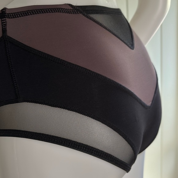 L*Space XS/S Two-piece Swimsuit, Black And Purple with Mesh Details - Picture 7 of 11